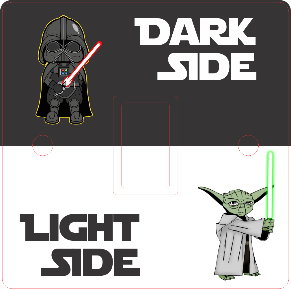 Light Switch Sticker SW002 Light Side / Dark Side , Star Wars Style